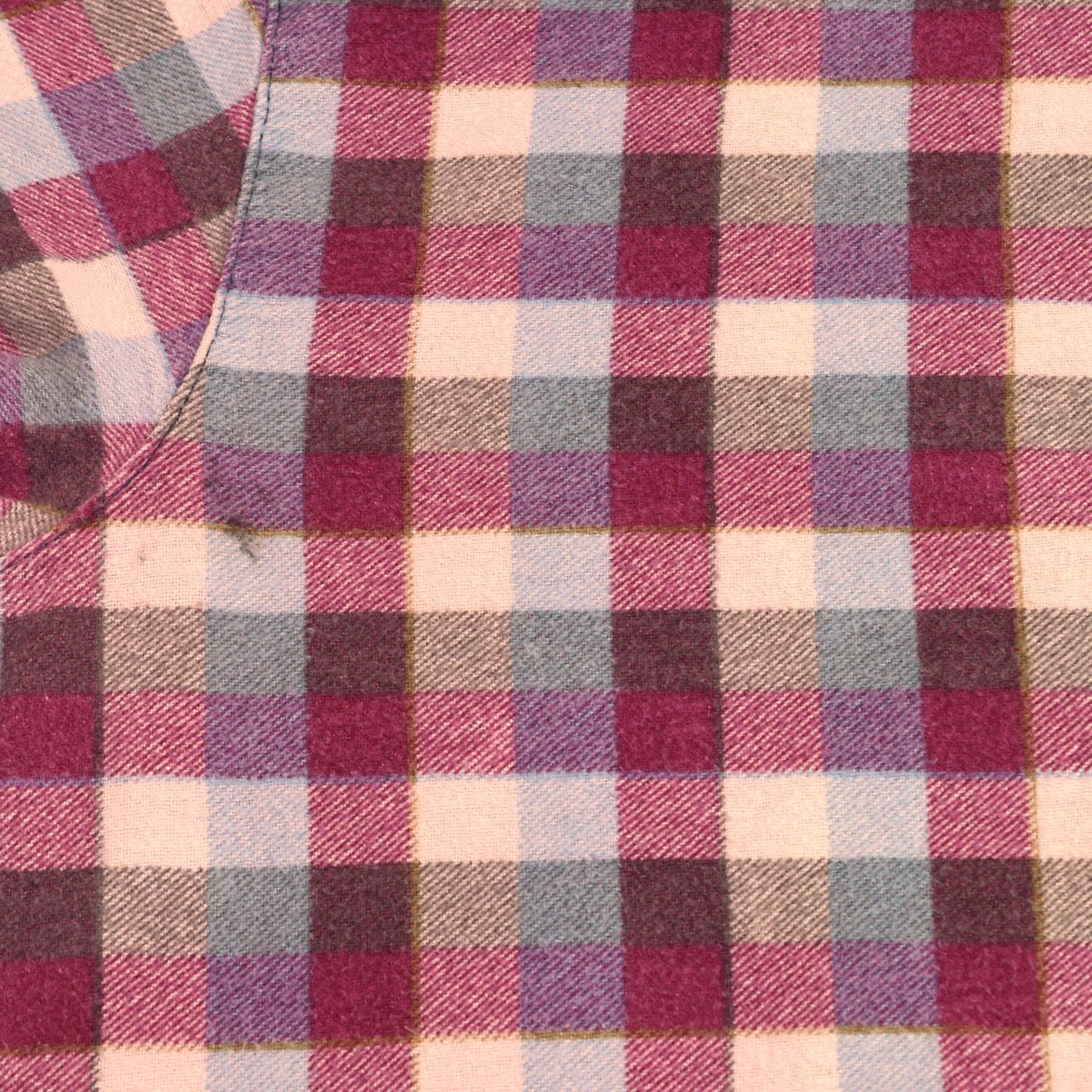 Vintage Checkered Flannel Shirt Pink Beige Black