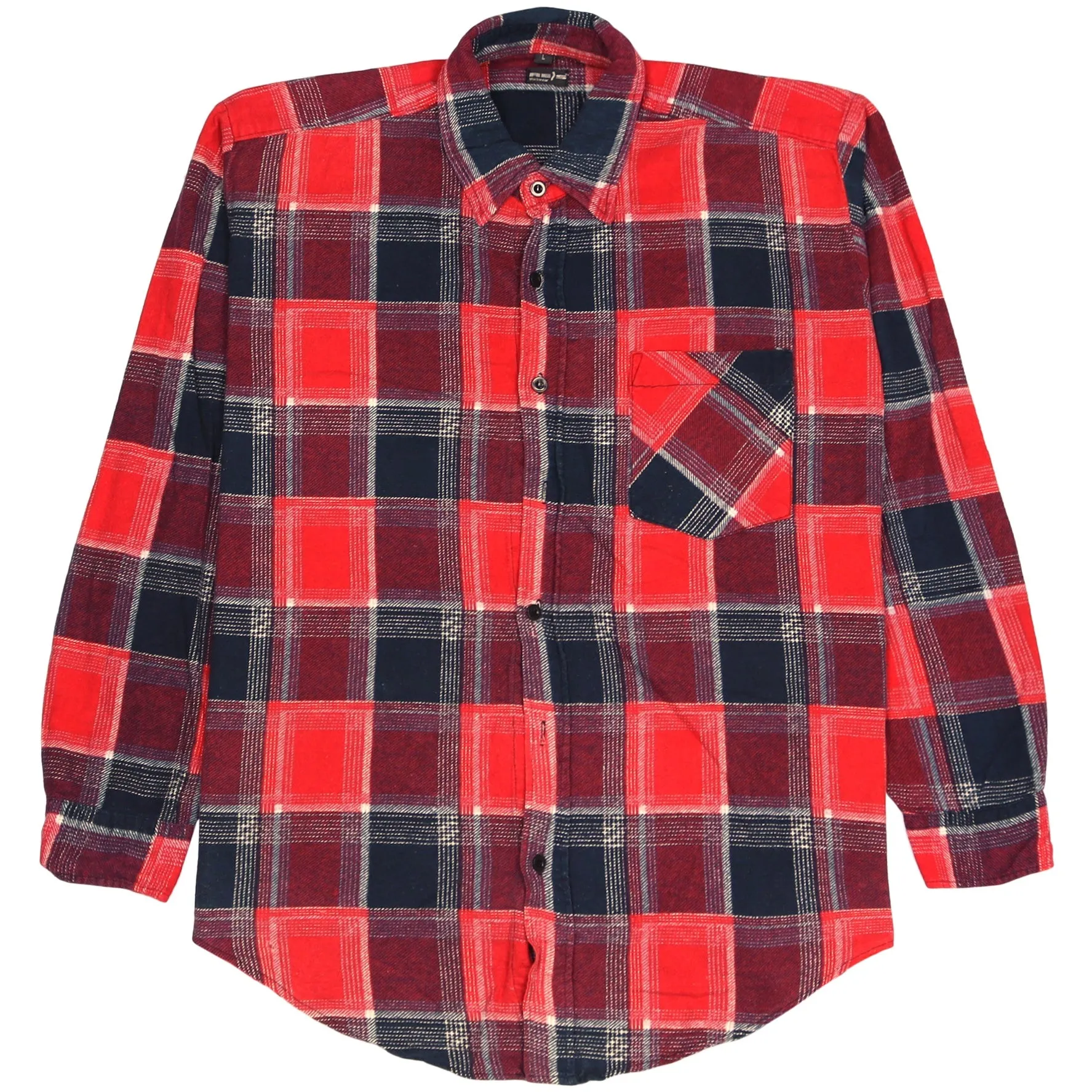 Vintage Checkered Flannel Shirt Red Black