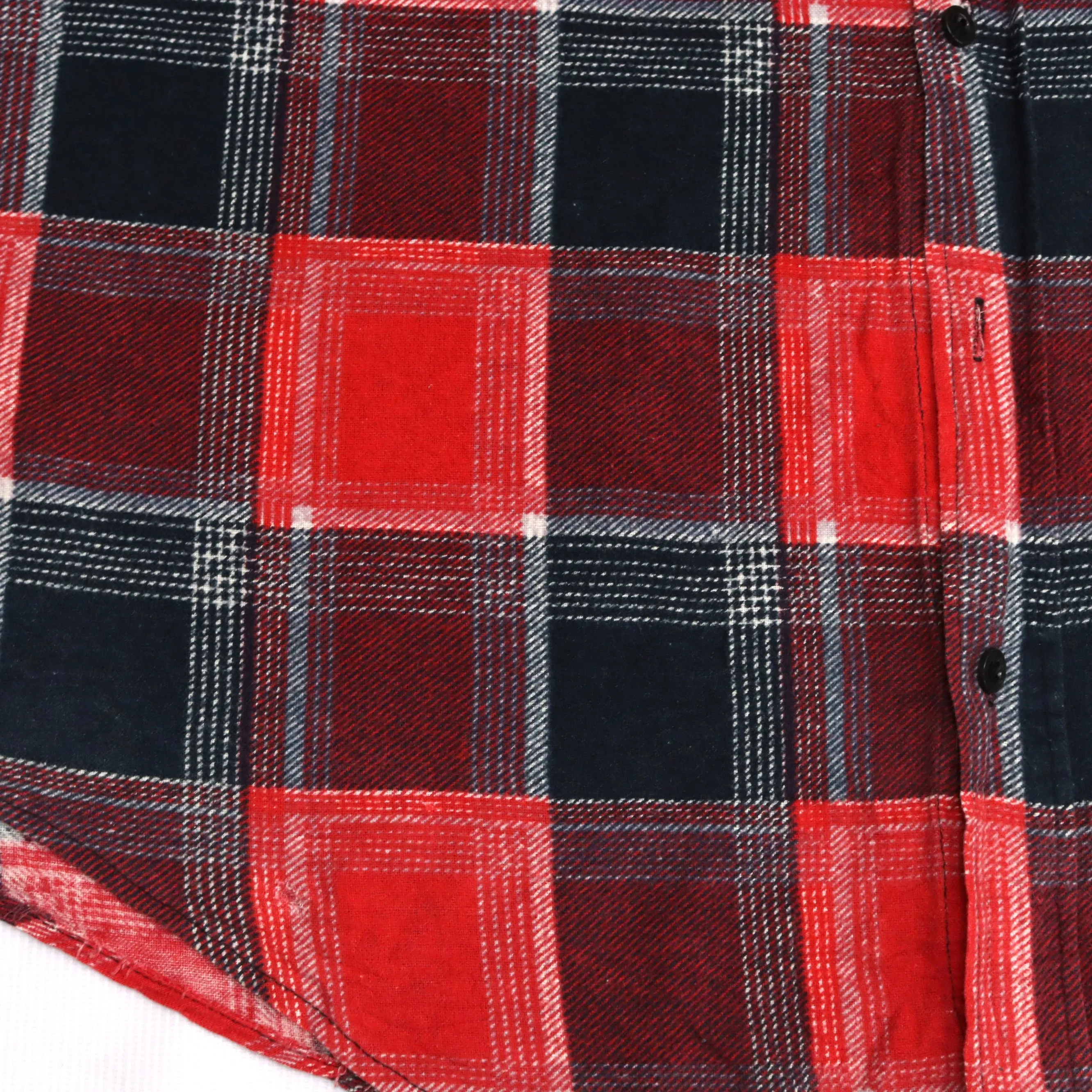 Vintage Checkered Flannel Shirt Red Black