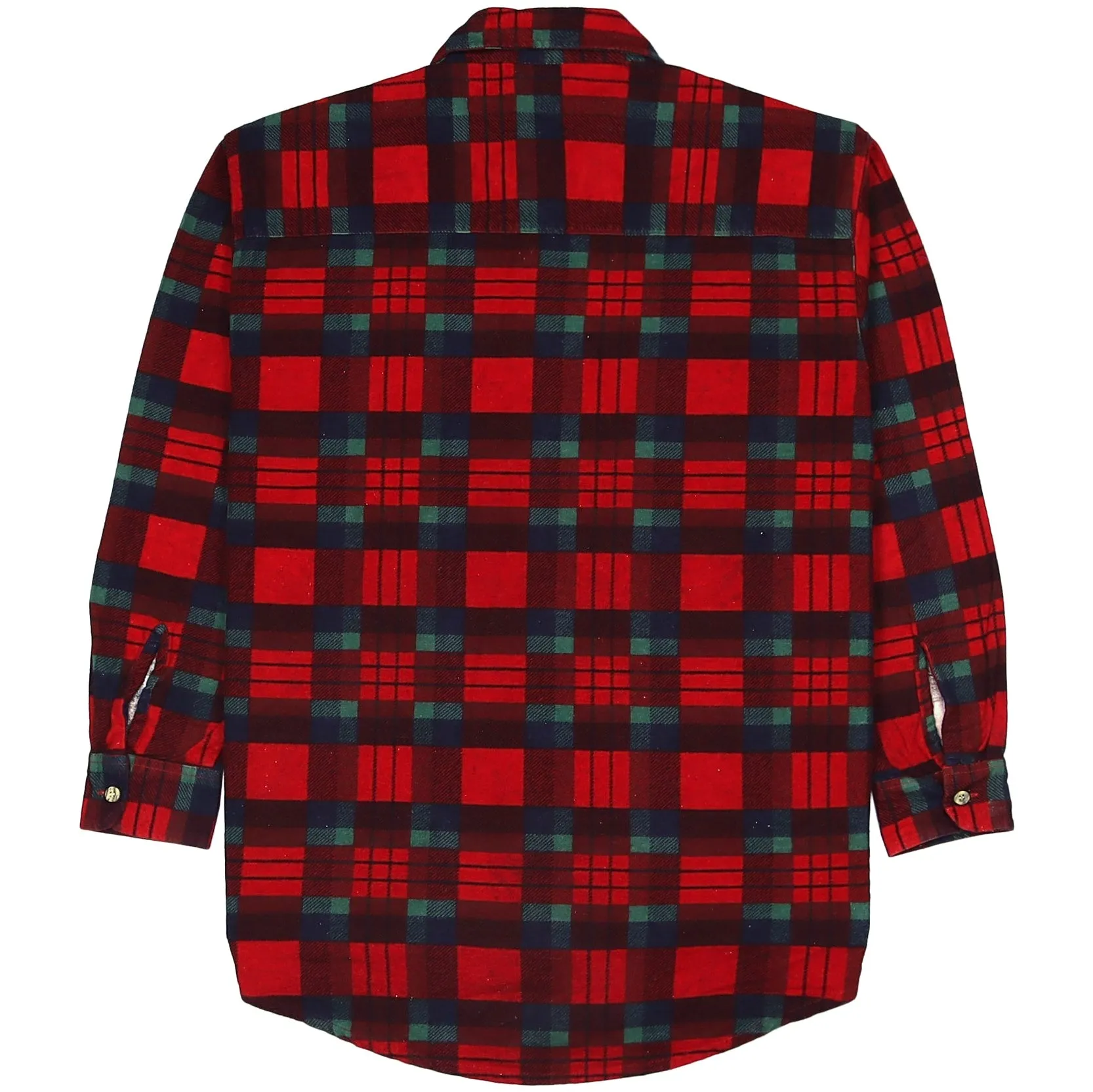 Vintage Checkered Flannel Shirt Red Navy Green