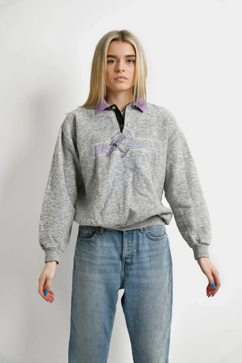 Vintage polo sweatshirt grey