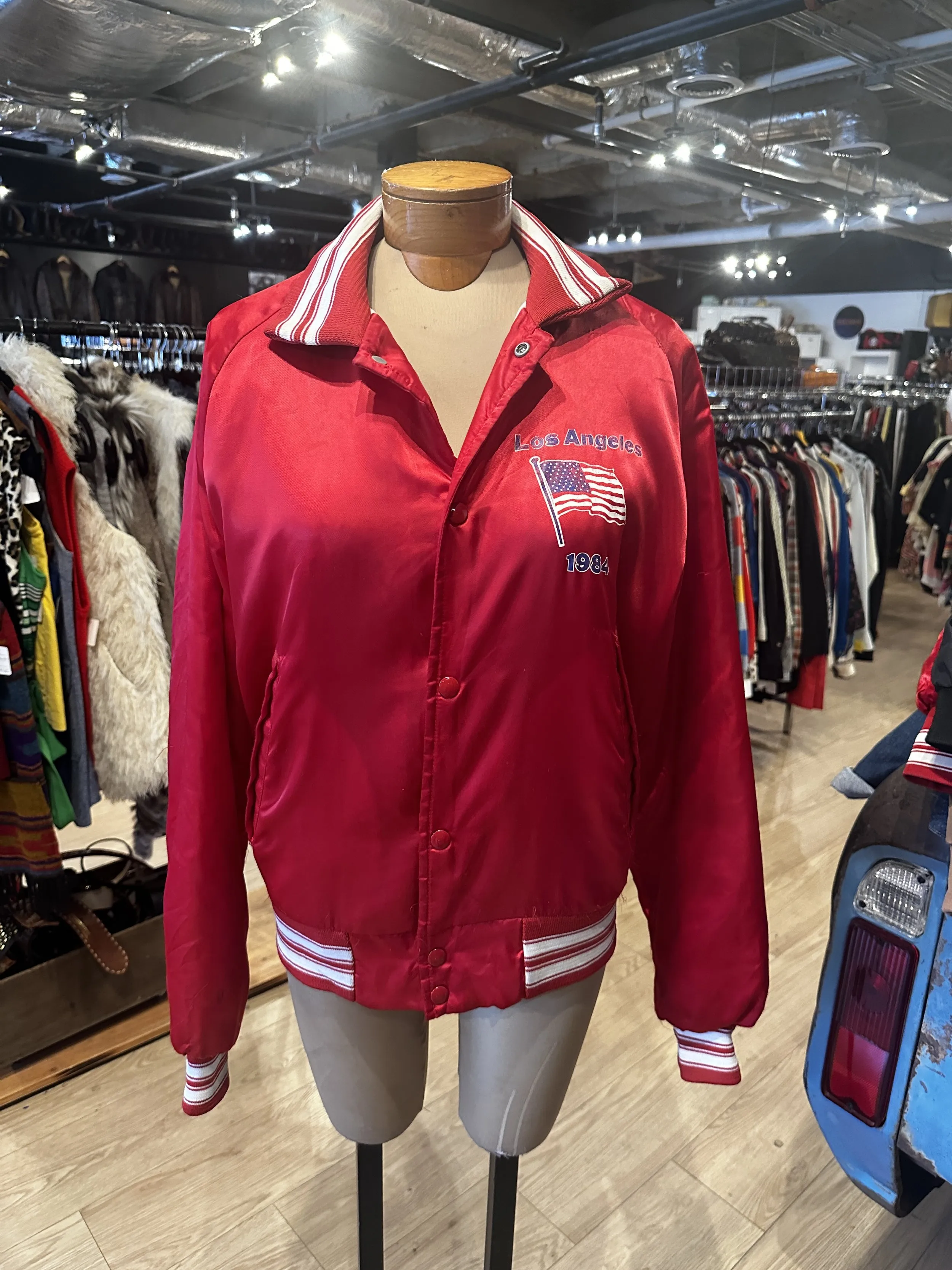 Vintage Rare 1984 Olumics Red Satin USA Jacket —          Star Struck Vintage