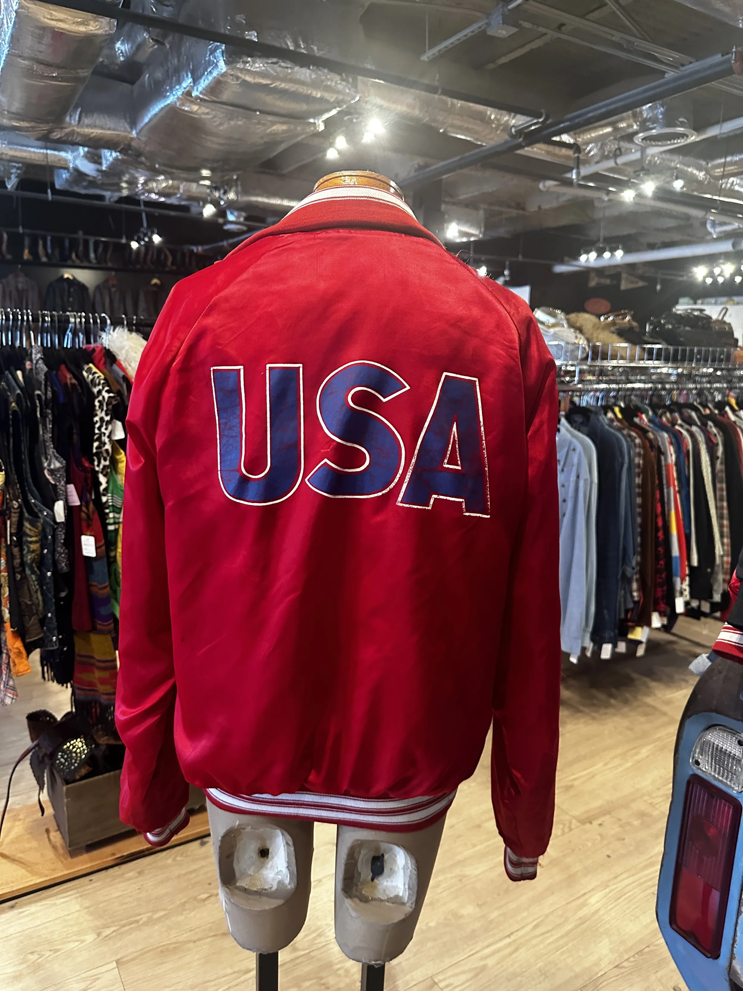 Vintage Rare 1984 Olumics Red Satin USA Jacket —          Star Struck Vintage