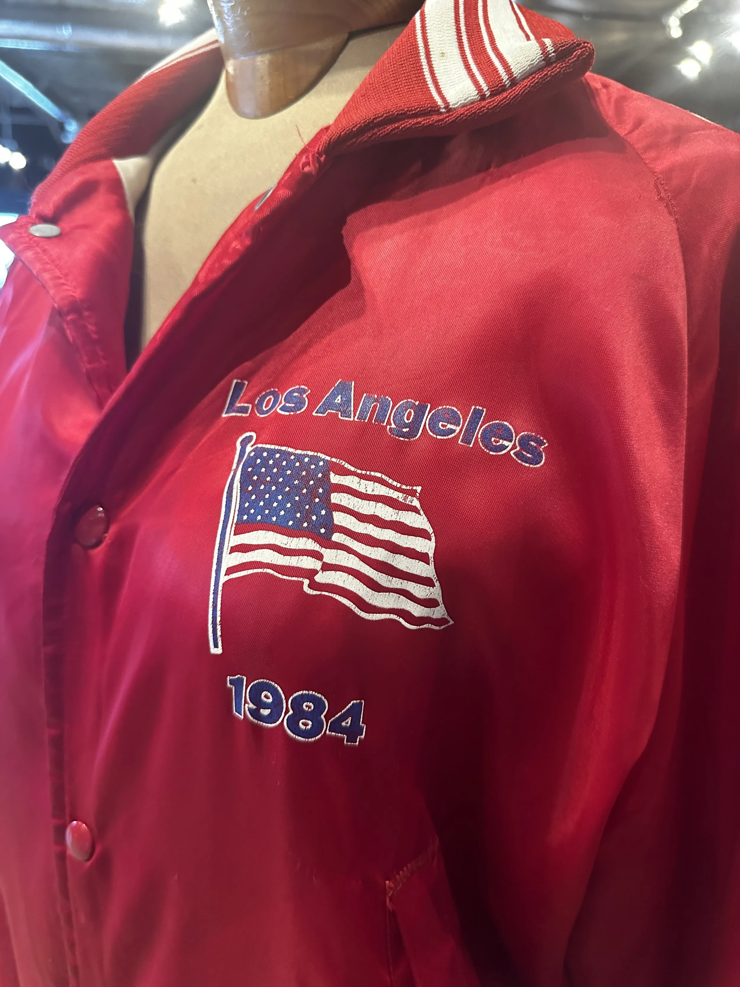 Vintage Rare 1984 Olumics Red Satin USA Jacket —          Star Struck Vintage