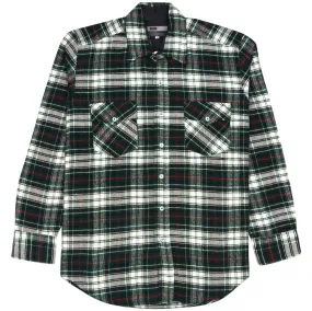 VIP Vintage Checkered Flannel Shirt Cream Green Black Red