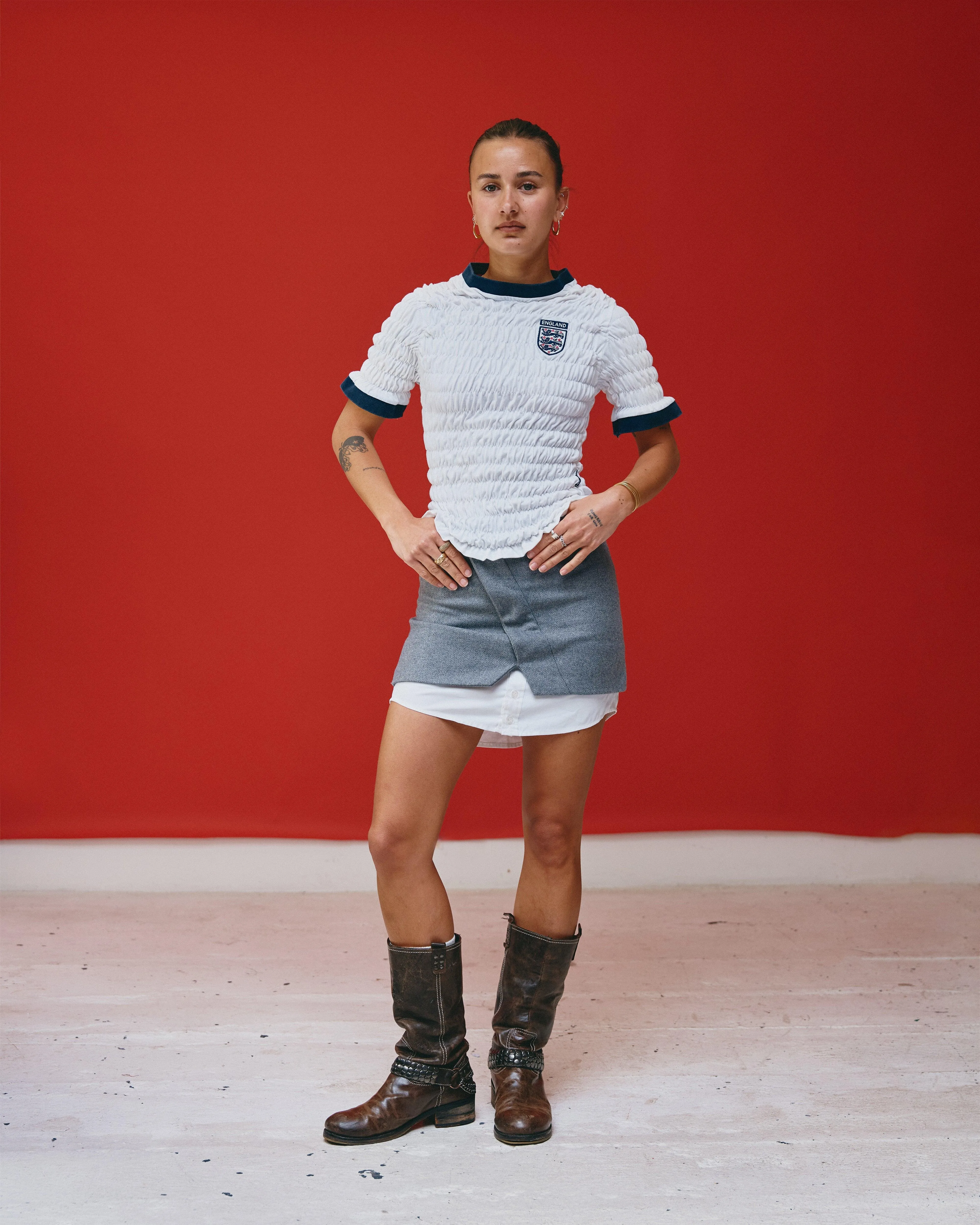 VT Rework: England Shirred Euro's Collection Football Tee