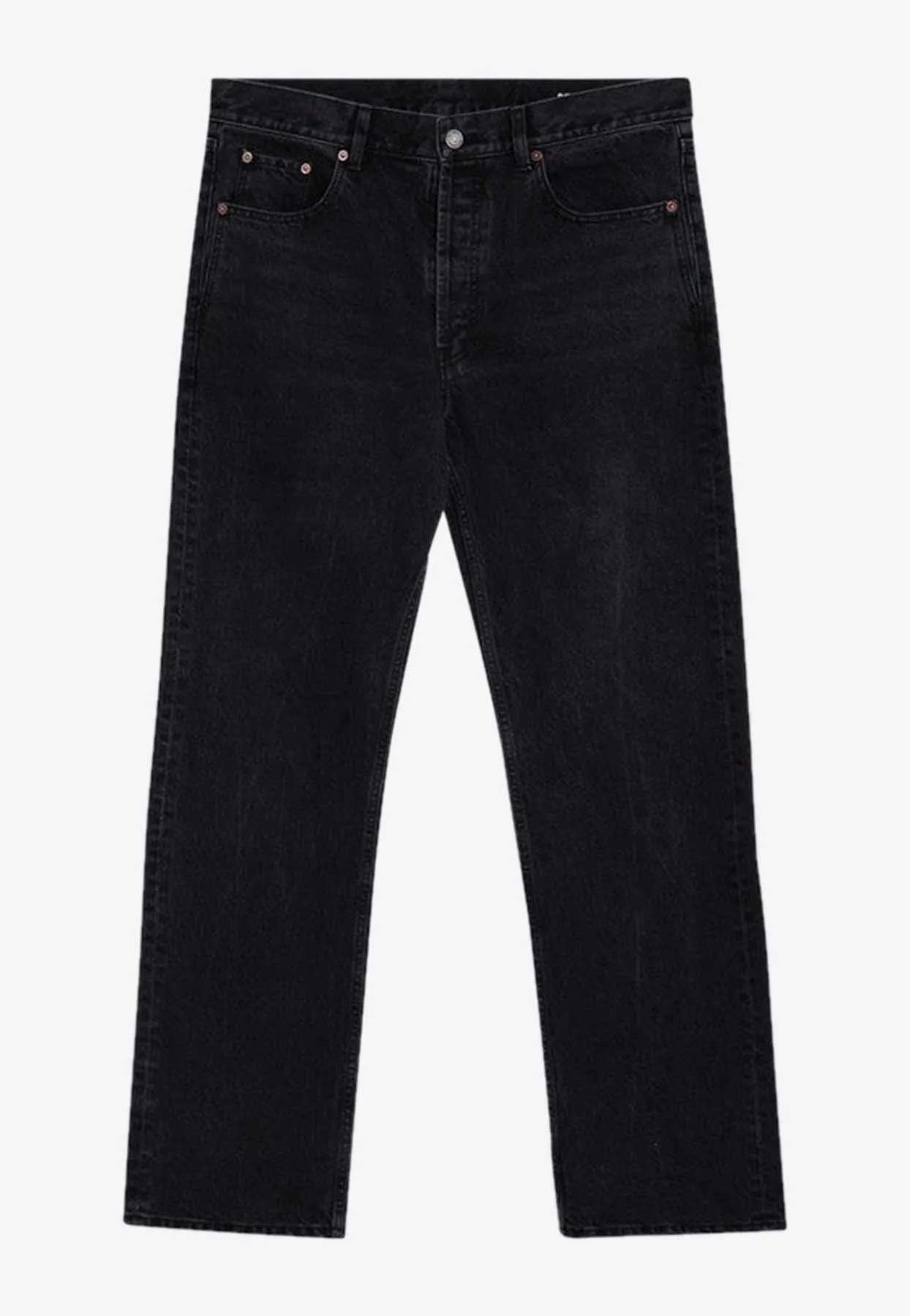 Washed Straight-Leg Jeans