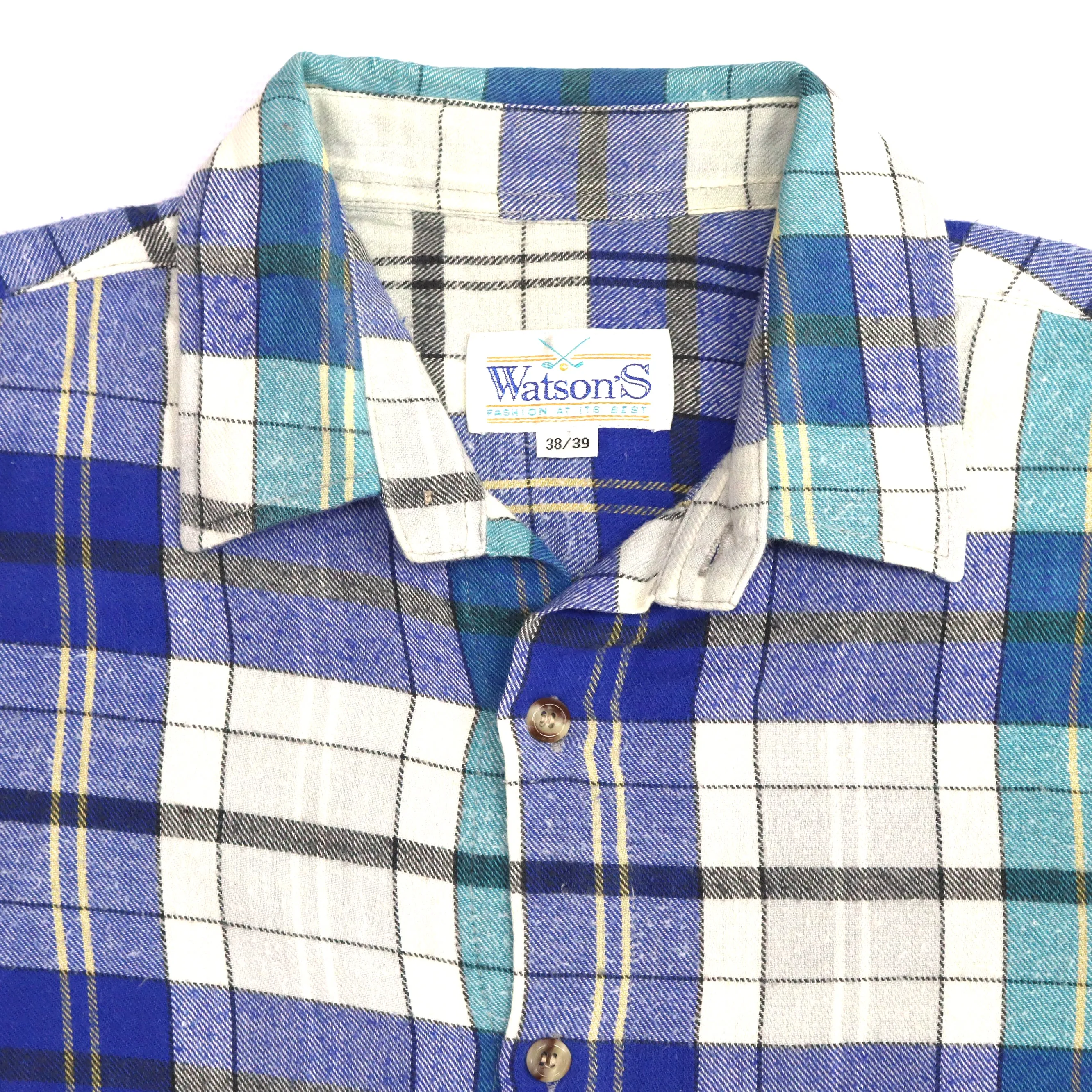 Watson's Checkered Flannel Shirt Navy Blue Cream