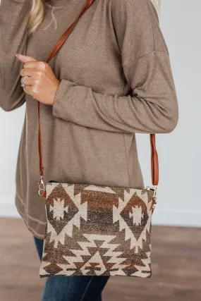 Western Beauty Aztec Clutch- Brown