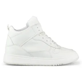 Women's white sneakers above the ankle