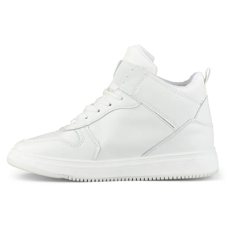 Women's white sneakers above the ankle