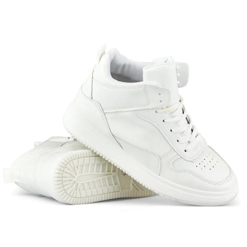 Women's white sneakers above the ankle