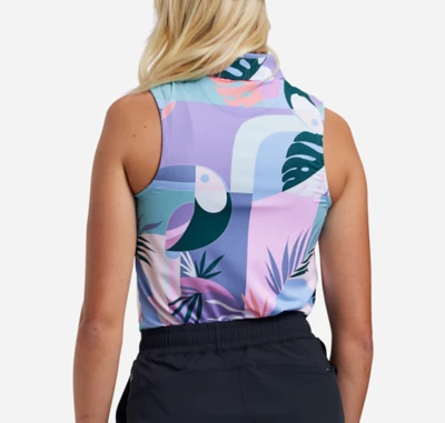 Women's Bad Birdie Monstera Sleeveless Golf Polo