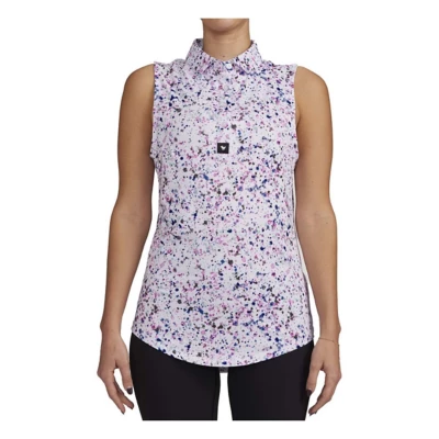 Women's Bad Birdie Paint Splatter Sleeveless Golf Polo